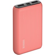 Аккумулятор внешний Deppa (33568) NRG Color 10000 mAh, коралловый 2.4A, 2xUSB