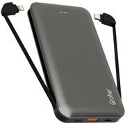 Аккумулятор внешний  Groher GPB-2452 графит 10000 mAh, 2xUSB, QC3.0, PD18W