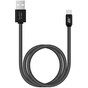 Кабель BoraSCO (34455) micro USB черный, 1 м, 3A,  нейлоновая оплетка