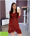 Платье с люрексом на запах red wine RH106