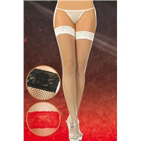 Soft Line чулки, белые 
В эротичную сеточку