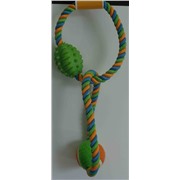 Chomper Игрушка веревочная с флисовым и резиновым мячами для собак