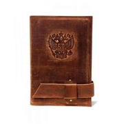 Ежедневник большой Герб в кож.облож. недатир. (с гравиров., коричн.) 