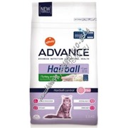 ADVANCE Cat Adult HAIRBALL сух. 400 г для взрослых кошек для выведения шерсти из ЖКТ(1х8)