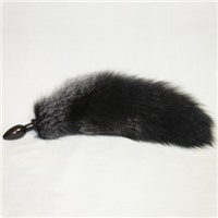Wild Lust анальная пробка, 32 мм 
Черная, с черным лисьим хвостом