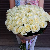 Букет из 51 белой розы ( 70 см )