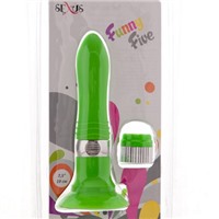 Sexus Funny Five вибратор, зеленый 
На присоске, 5 режимов вибрации