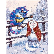 Картина для рисования по номерам "Деревенские кошки" арт. GX 3575 m