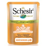 Влажный корм Schesir для кошек тунец+сардины (70 гр)