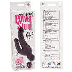 Черный виброфаллос для двойного проникновения POWER STUD