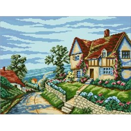 Картина стразами (набор) "Деревенский пейзаж" 42х55 см