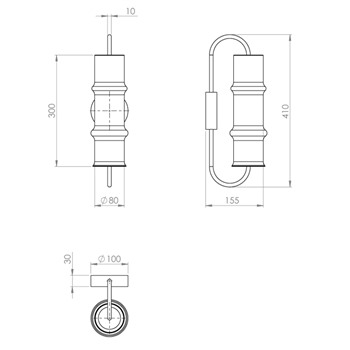 Бра настенное стекло опал и металл черный модерн стиль