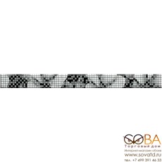 Бордюр Black&White  стеклянный черный (BW7H231) 4x44 купить по лучшей цене в интернет магазине стильных обоев Сова ТД. Доставка по Москве, МО и всей России