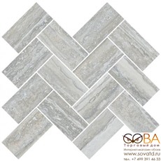 Мозаика Vitra  Travertini Шеврон Серый (5х10) 31,5х28 купить по лучшей цене в интернет магазине стильных обоев Сова ТД. Доставка по Москве, МО и всей России