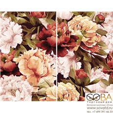 Панно Peony  из 2-х плиток 50х40 купить по лучшей цене в интернет магазине стильных обоев Сова ТД. Доставка по Москве, МО и всей России