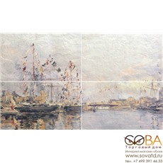 Панно Normandie blue panno 01 600х1000  (комплект из 4 шт) - 1 шт. купить по лучшей цене в интернет магазине стильных обоев Сова ТД. Доставка по Москве, МО и всей России