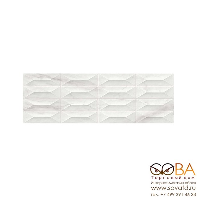 Плитка Marazzi  Marbleplay White Struttura Gem 3D Rett. 30х90 купить по лучшей цене в интернет магазине стильных обоев Сова ТД. Доставка по Москве, МО и всей России