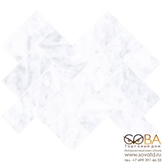 Мозаика Vitra  Marmori Шеврон Каррара Белый (5*10) 31,5х28 купить по лучшей цене в интернет магазине стильных обоев Сова ТД. Доставка по Москве, МО и всей России