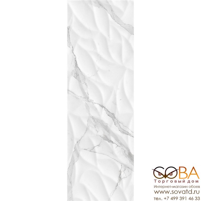 Декор Creto  Statuario White W M/STR 25x75 NR Glossy 1 купить по лучшей цене в интернет магазине стильных обоев Сова ТД. Доставка по Москве, МО и всей России