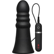 Анальная вибропробка Kink Vibrating Silicone Butt Plug Ridged 8  - 20,32 см.