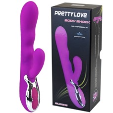 Перезаряжаемый вибратор Pretty Love Body Shock, 23 см.