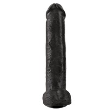 Чёрный фаллоимитатор-гигант 15  Cock with Balls - 40,6 см.