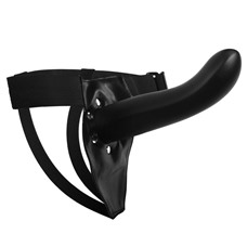 Чёрный полый страпон Vixen G-Spot Hollow Strap On Harness - 17,8 см.