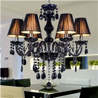 Подвесная хрустальная люстра "классика" чёрная