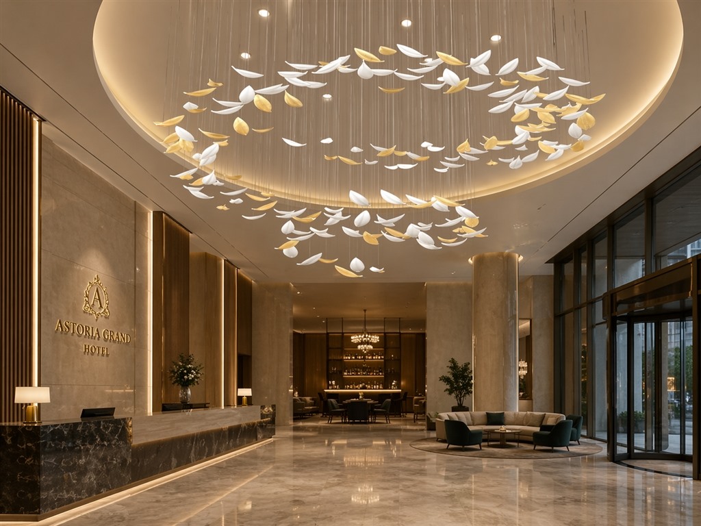 Люстра подвесная лепестки акрил и металл золото модерн стиль