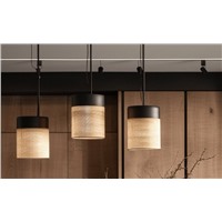 Подвесной светильник текстиль и металл черный лофт стиль