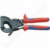 Кабелерез 250 мм, принцип трещотки, ручка с прочной опорой для захвата, KNIPEX, KN-9531250