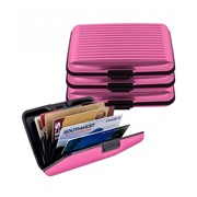 Алюминиевый рифленый кошелек Aluma Wallet (Алюма Валет) цвет розовый, оригинал в коробочке.